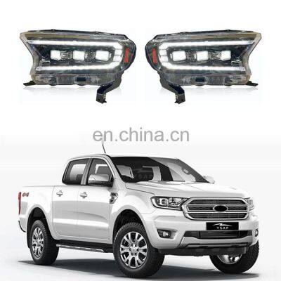 Competitive price auto parts Ranger T7 T8 LED headlight head lamp 3 lens
