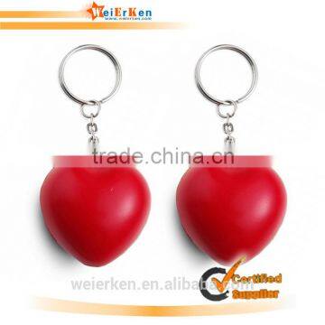 promotional heart shape pu stress ball keychain china supplier