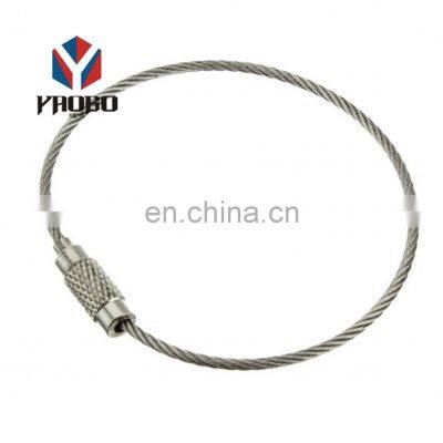 Moderate Price Metal Keychain Stainless Steel Wire Lock Screw Key Ring Designs With Screw photo-2