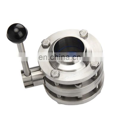 316L Sanitary Butt Weld Butterfly Valve with Pull Handle