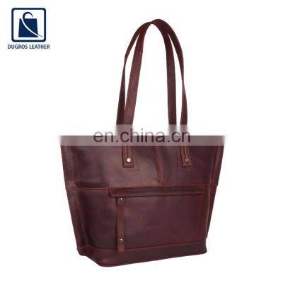 Factory Direct Sale New Arrival Modern Design Best Quality Top Selling Women Genuine Leather Handbag From Indian Supplier