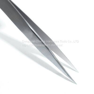 Sanded Stainless Steel Tweezers Elbow, Thin Tip, Anti-static Small Tweezers, Bird's Nest, Hair Picking, Acne Clip, Maintenance Tool Set, 12 # Tweezers photo-3