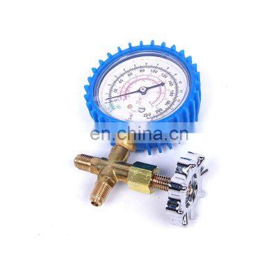 Conjunto de manômetros de coletor único em latão CT-466 para sistema de refrigeração HVAC, para carregamento de ar condicionado automotivo e manômetro de coletor único para AC photo-5