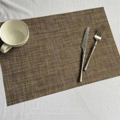 Japanese Style Eco-friendly Rectangle Woven PVC Non Slip Plastic Desk Mat Table Placemat photo-5