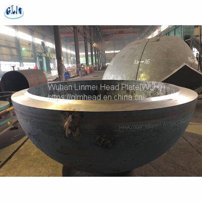 2000mm Diameter 180mm Thickness AISI4130 Hemispherical Tank Heads for Pressure Vessel