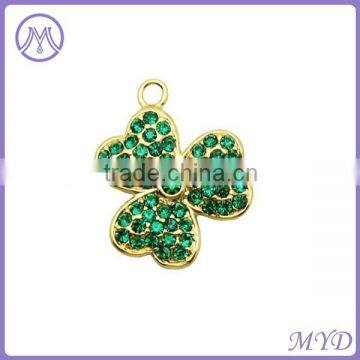 rhinestone clover charm clip on pet collar necklace