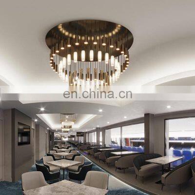 hotel living room dining large acrylic modern ceiling luxury chandeliers