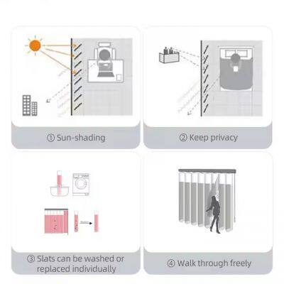 Home Decor Smart Manual Vertical Venetian Blinds Office Living Room Semi-shading Sunshade Vertical Window Blind Curtain photo-4