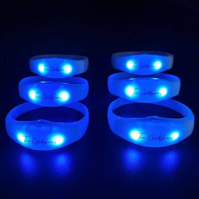 Radio Controlled LED Flashing Bracelet Custom Made 8 Zone Control Remote Wireless Control LED Bracelet