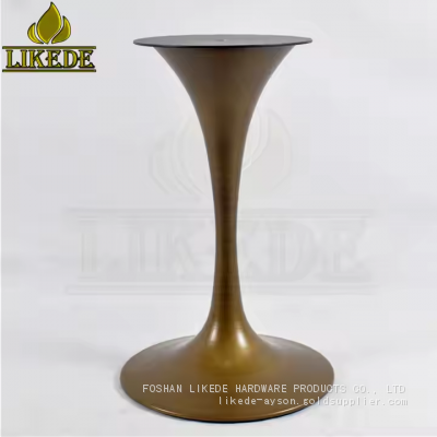 Hot Sale Antique Brass Bronze Coating Painting Steel Iron Elegant Tulip Table Base for Furniture Legs photo-3