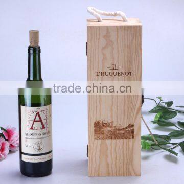 wooden wine gift box , wine bottle gift box with lid