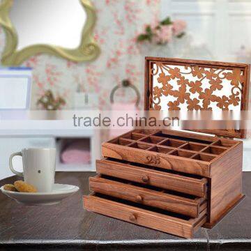 customized luxury wedding jewerly display wooden box made in China