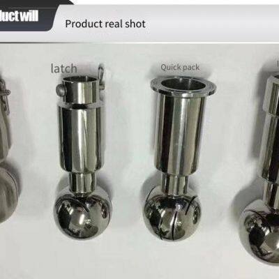 Stainless Steel 304 Quick - Install Spraying Ball 360 - Degree Rotating Tank Cleaner Universal Threaded Pin - Type Double Chuck Cleaning Ball Dn25