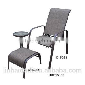 outdoor steel furniture stacking sling chair with ottoman