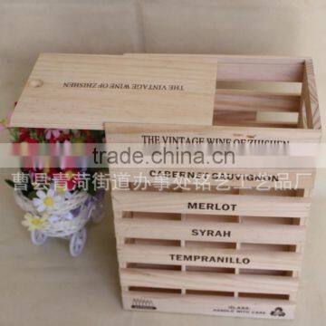 New Wood Wine Box, Wooden Packaging Boxes for 6 Bottle Wood Wine Box