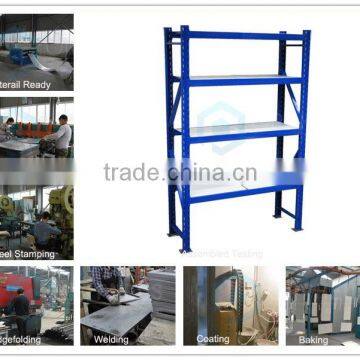 Clothing Factory Storage Rack Blue Warehouse Racking Storage Material and Garment Heavy Duty Metal Shelf With 4 Tiers photo-4