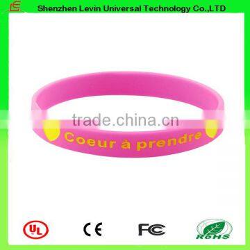 Promotional Beautiful Customzied Printing Logo Embossed Silicone Wristband