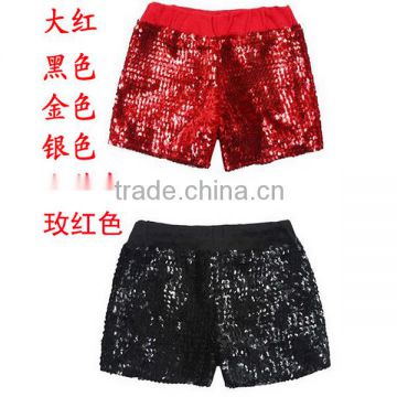 Sexy hip-hop jazz dance club girls singer hot short pants sparkling black /red sequin pants