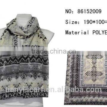 traditional gemetric pattern scarf brand designer classic stylish women long scarfs