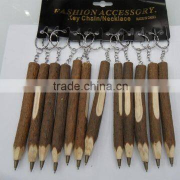 Simulation wood tree color keychain ball pen                        
                                                Quality Choice