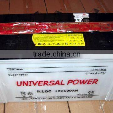 Dry Charged N100 car battery automotive batteries 12v100ah JIS cars batteries prices low