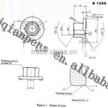 Flat head hex weld nut groove nut