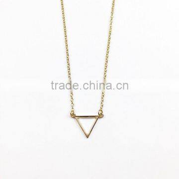 14k Gold Necklace With Triangle Pendant Delicate Jewellery