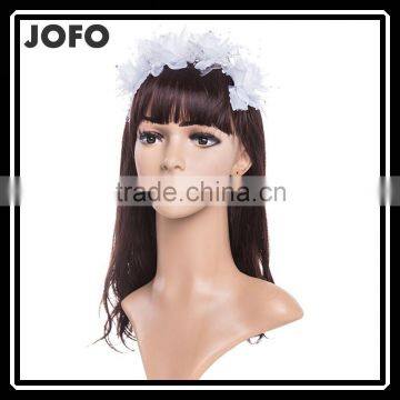 White Fabric Flower Bridal Headdress Elegant Wedding Party Hair Headbands Accessories SCC0302