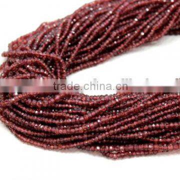 Garnet Faceted Roundlle Beads