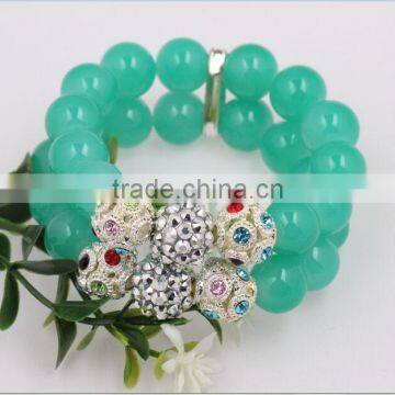 2014 Fashion Jade Bracelet CZ Diamond Beads Bracelet