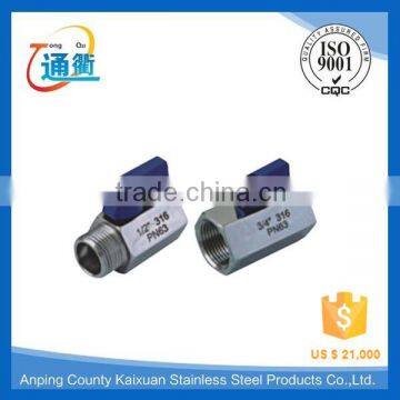 stainelss steel mini ball valve SUS304,M/F