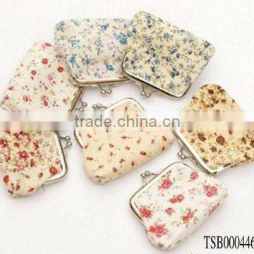 hot sale various colors flower print coin mini purses