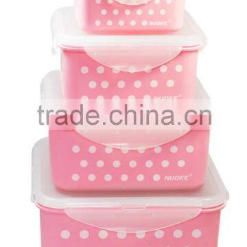 Useful Square Shape Plastic Storage Container Bpa Free Polka Dot Custom Color photo-3