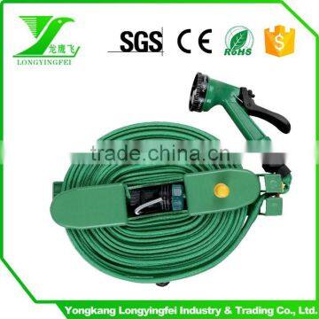 garden water hose reel with green polypropylene fiber