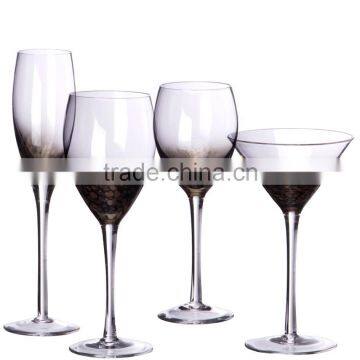 Black and Golden Dots Bottom Martini Glass photo-2