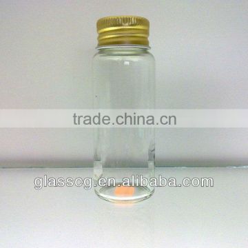 Glass vial with metal cap