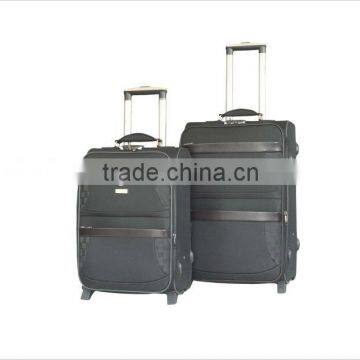 2013 New Retro classic soft side trolley case rubber on aluminum wheel