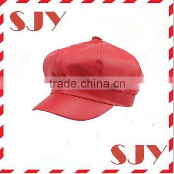 Fashion stylish pu leather ivy newboy cap hat for men