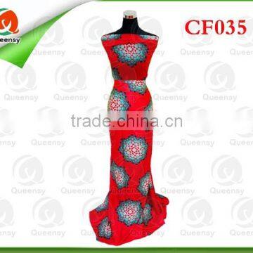 latest design prined chiffon fabric, wholesale price silk chiffon dress patterns for dress CF035