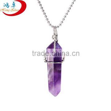 Double Terminated Wire Wrapped Pendants Amethyst Pendants