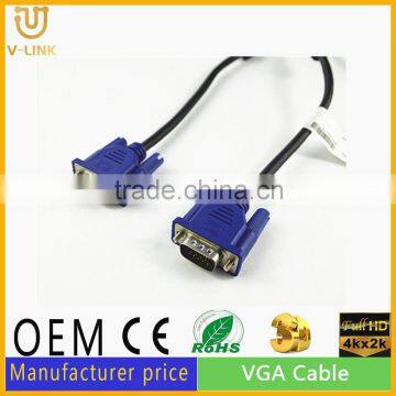 Gold plated/nickelPlated HD15pin 3+5 VGA to VGA Cable for Projector,LCD