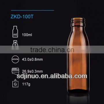 new product 100ml amber glass bottle