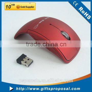 2015 Super hot selling optical wireless 2.4g wireless arc folding mouse for promotion