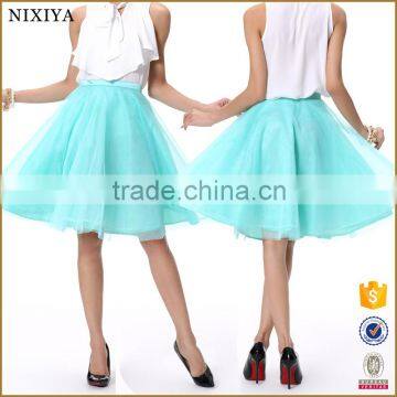 2016 Ladie's skirt in sea blue color with big bottom for girls