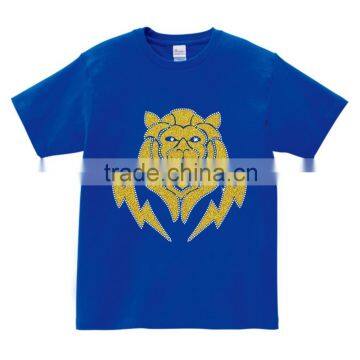 Hotfix Iron on Glitter Tiger Motif Custom Design Men Multicolor Cotton Tshirt photo-6