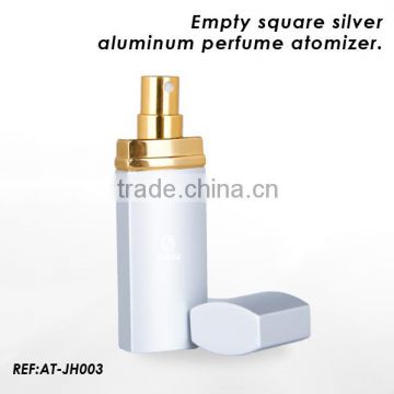 10ml Empty Square Silver aluminum perfume atomizer bottle