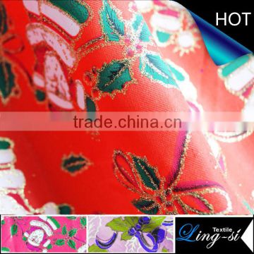 Poly Satin Christmas Printed Fabric Design 222