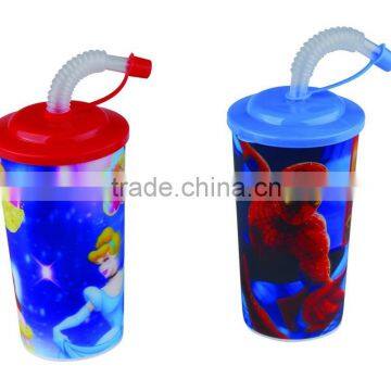 Hot Sale 3D Lenticular Cup With Straw and Lid