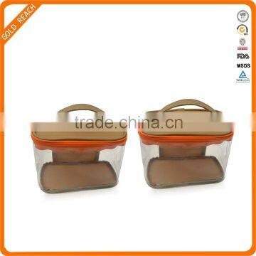 Zipper Top Sealing and Handle and Moisture Proof Feature PVC Cosmetic Bag