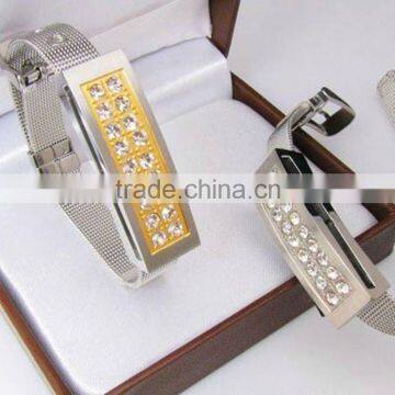 Hot sell ! bracelet shape crystal USB flash drive